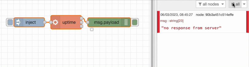 Example flow using the Exec node "Example flow using the Exec node"